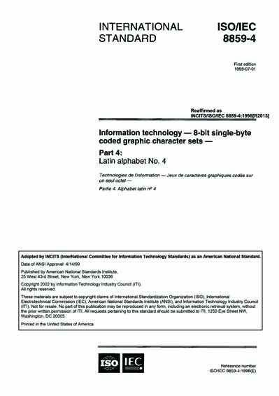 Standards PDF Cover Page